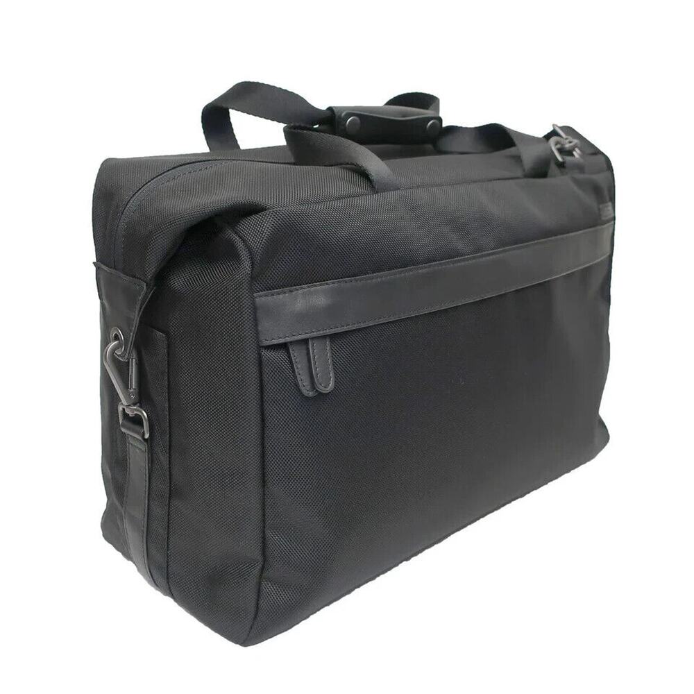 Boconi Ballistic Nylon Weekend Duffel Bag Nappa Leather Trim Black NWT $379